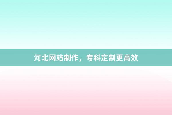 河北网站制作,专科定制更高效